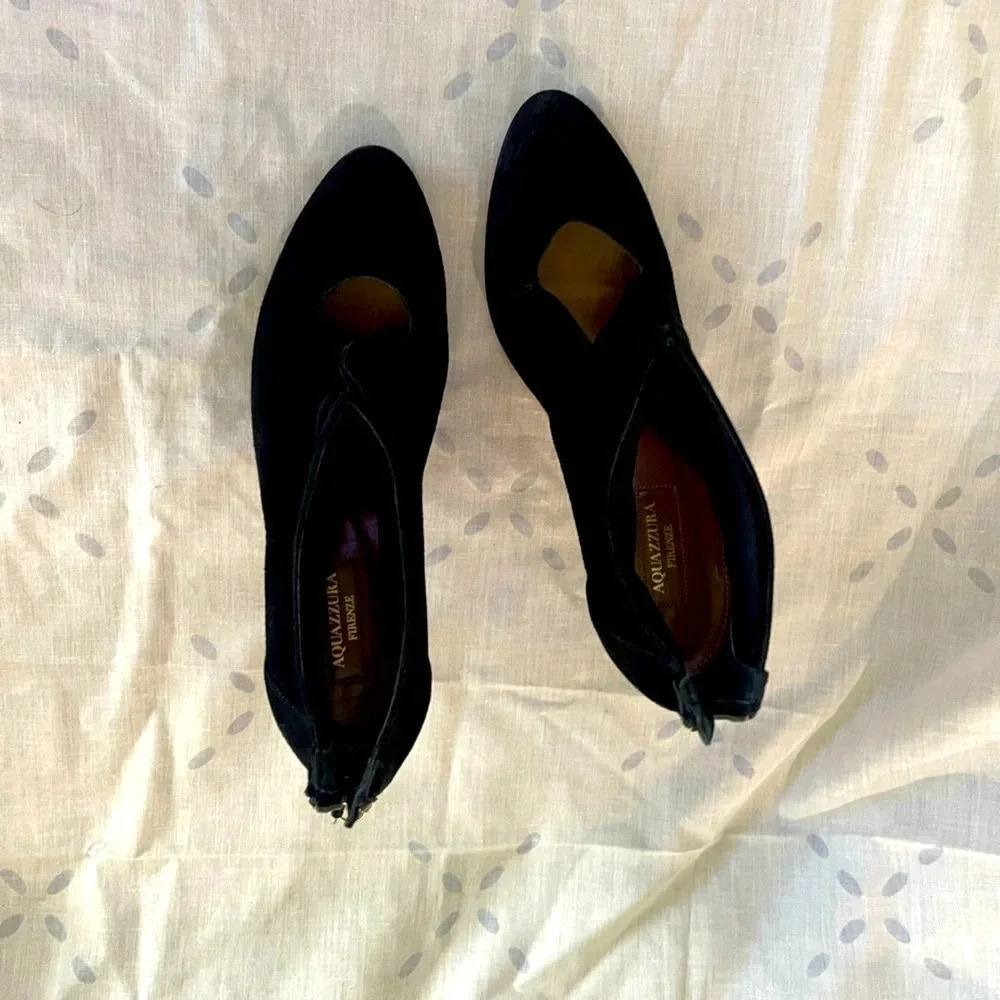 AQUAZZURA Ella cutout suede pumps - Picture 2 of 6